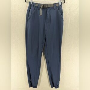 Columbia Pants Mens S Navy Timberlake Woven Hiking Jogger Belted Omni-Shade